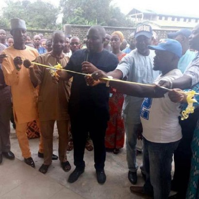 Popular Lagos Council Chairman, Hon. Saliu Adeniyi, Commissions Single Toilet [Photos]
