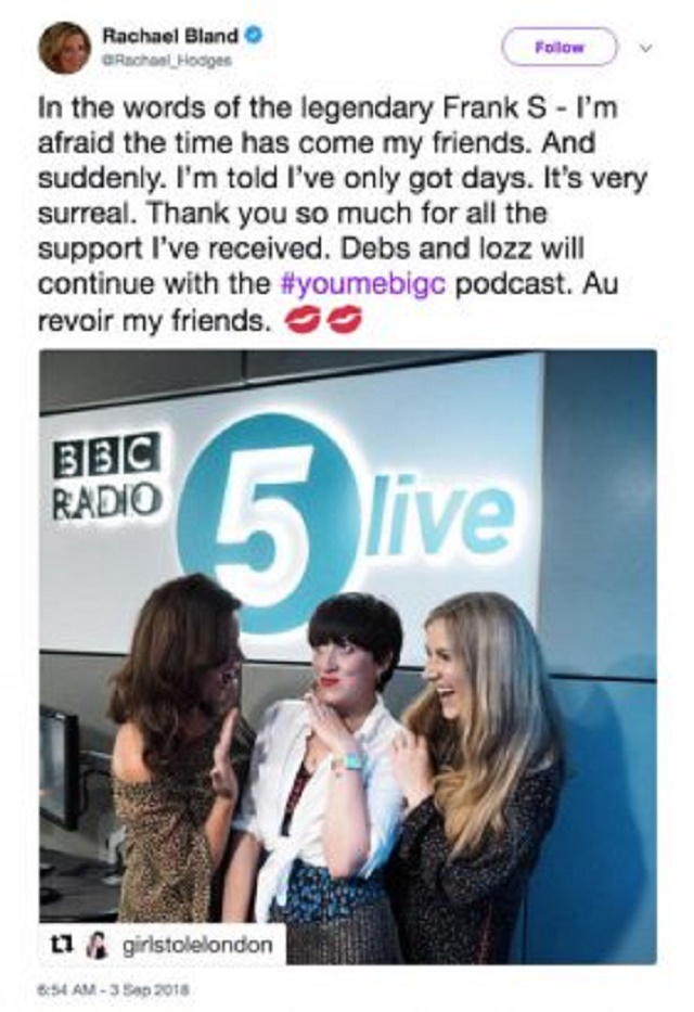 Meet Rachael Bland, Who is a BBC presenter down with cancer with days to live