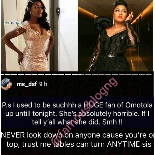 Actress Shola Fapson Attacks Omotola Jalade, Says She Is Very Dreadful [See Her Reasons]