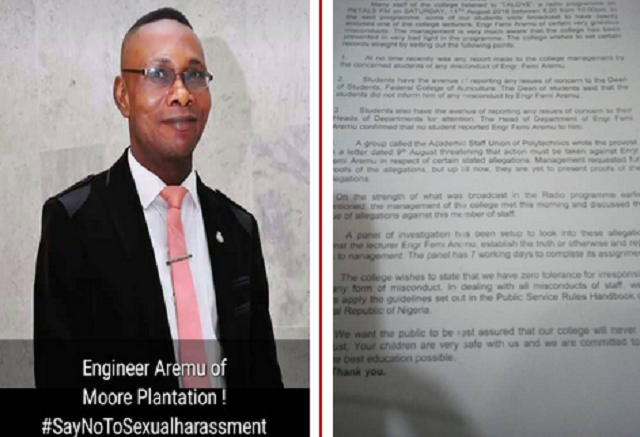 Remember the College Of Agriculture Lecturer Accused Of Sleeping With Male Students, See What Just Happened To Him