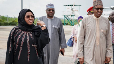 More Photos of President Buhari and His Wife As They Departs To China