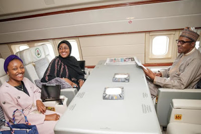 More Photos of President Buhari and His Wife As They Departs To China
