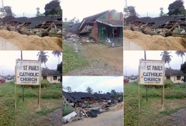 UPDATE: Many Trapped As St. Paul Catholic Church Collapses On Worshipers in Delta [Photos]