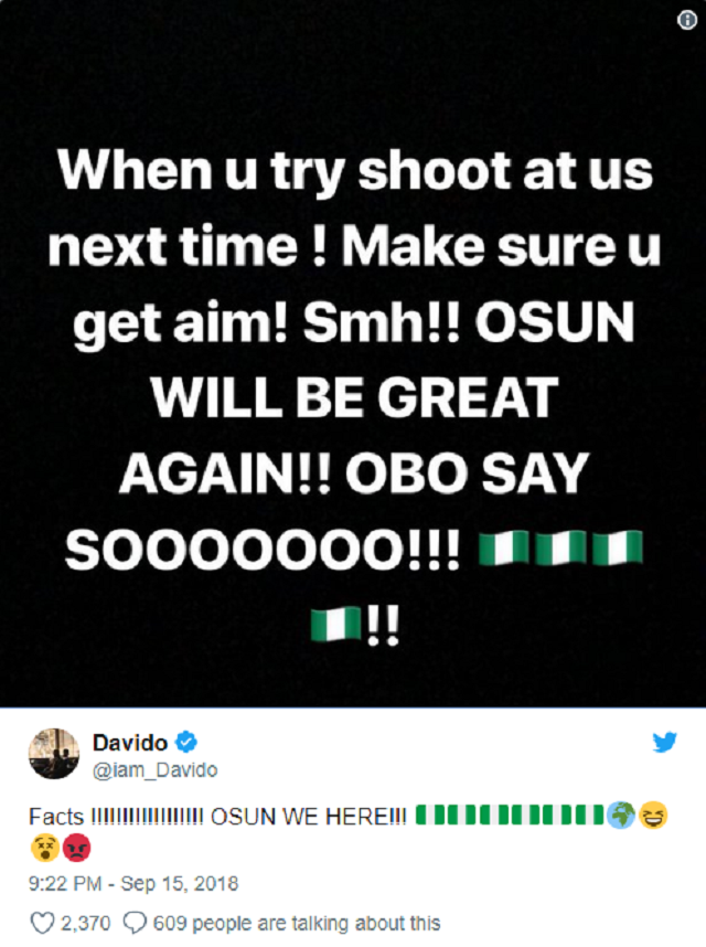How Davido Reportedly Escapes Gun Shot Attack During Rally in Osun State