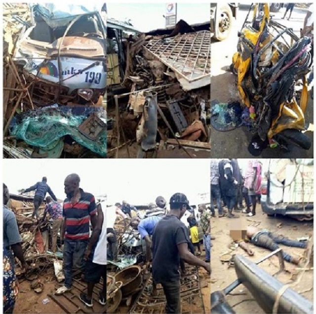 More Graphic Photos of People Killed After Trailer Crashed Into Bus and Tricycles in Onitisha [Photos]
