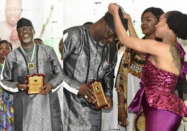 Nollywood actress, Tonto Dikeh Decorates Dino Melaye as The Most Outstanding Lawmaker of the Year