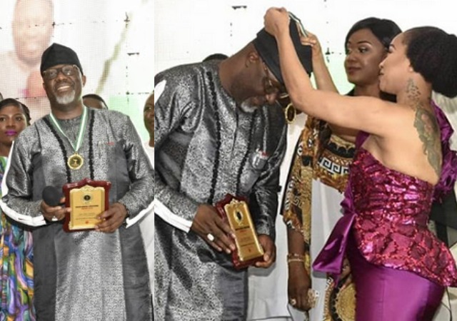 Nollywood actress, Tonto Dikeh Decorates Dino Melaye as The Most Outstanding Lawmaker of the Year