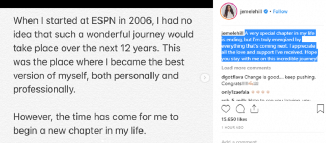 American Journalist, Jemele Hill Announces Her Shocking Departure from ESPN
