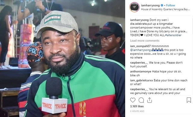 When I Die Don’t Cry – Harrysong Tells Fans