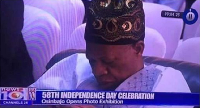 More Photos of Lai Mohammed Sleeping During Independence Day Celebration