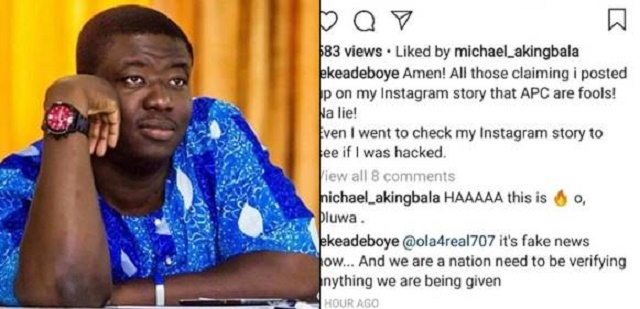 “It Is Fake News as Normal” Leke Adeboye Denies Viral Post about APC
