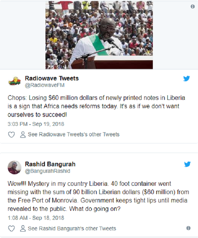 How $60m Banknotes Mysteriously Disappear In Liberia