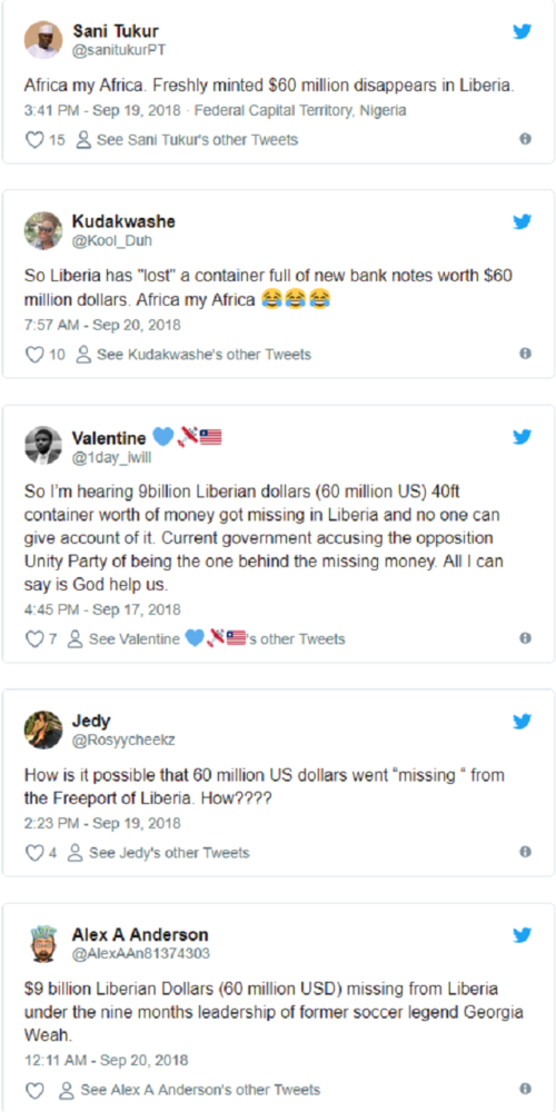 How $60m Banknotes Mysteriously Disappear In Liberia