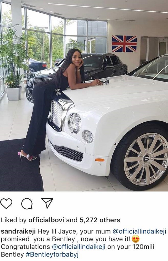More Photos of the N120 Million Bentley Mulsanne Linda Ikeji Bought For Her Son, Jayce Jeremi