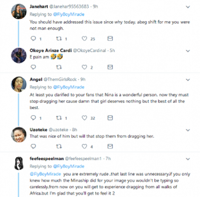 Nigerians Tears Miracle Apart Over His Relationship Statement on Nina