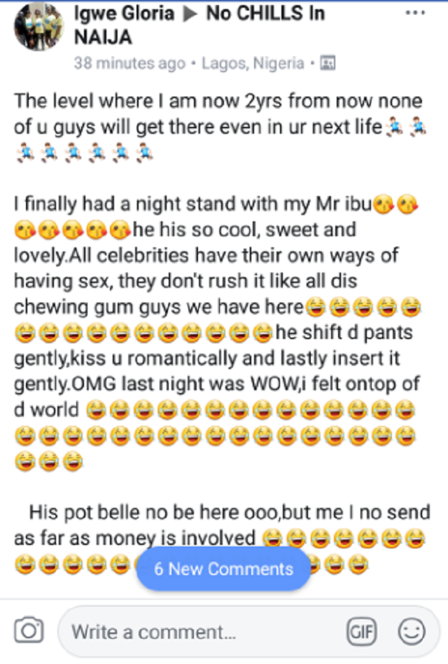 Excited Lady Narrates Her Sweet One Night Stand with Mr Ibu
