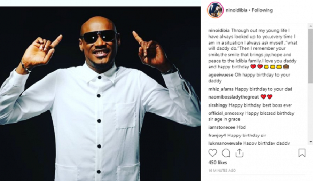 Aww!!! Nino, 2face Idibia’s Son, Pens down a Beautiful Birthday Message to Him