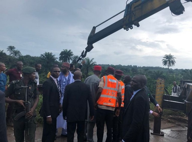 More Photos of Bukola Saraki As He Stops His Convoy to Help Accident Victims in Imo State