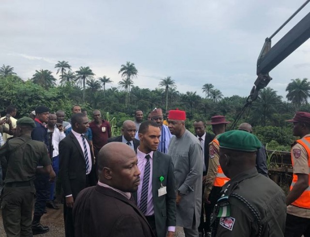 More Photos of Bukola Saraki As He Stops His Convoy to Help Accident Victims in Imo State