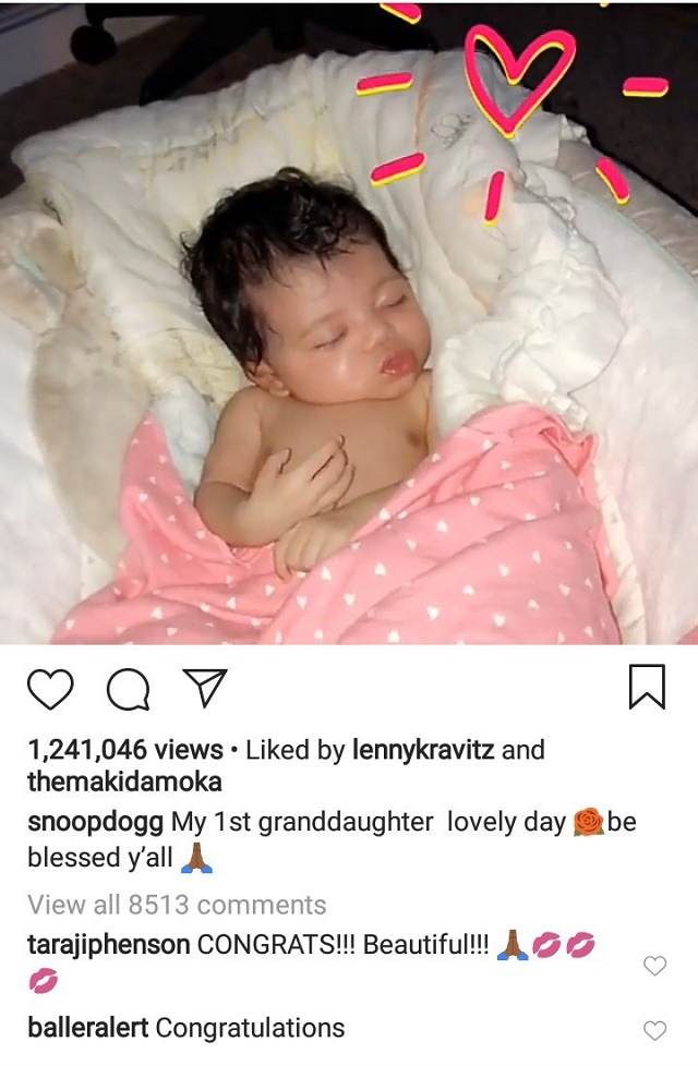 Rapper Snoop Dogg Welcomes His First Granddaughter at 46 [Photos]