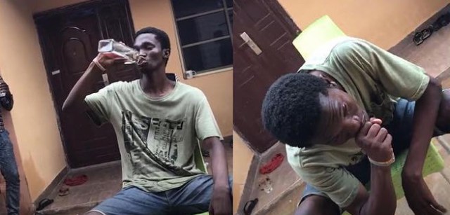 Student hospitalised after a ₦5k bet to drink a bottle of gin [Photos]