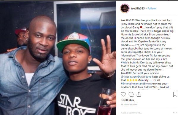 After Much Speculation, Teebillz Finally Address Wizkid and Tiwa Savage Dating Rumours