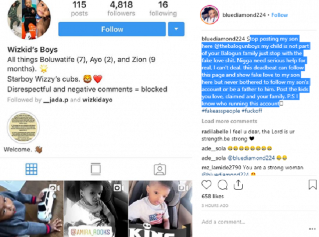 Count My Baby Out Of Balogun Family – Wizkid’s Second Baby mama Fires Back