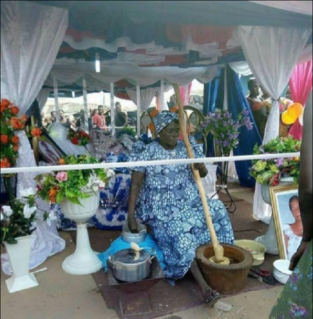 More Shocking Photo of a Dead Woman ‘Pounding Yam’ During Her Burial