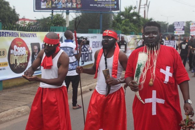 Benin Electricity: Stakeholders, Including Native Doctors Protest Against BEDC [Photos]