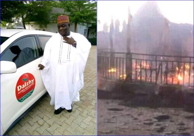 Multi-Million Naira APC Aspirant’s Hotel burnt down after APC Primary [photos]