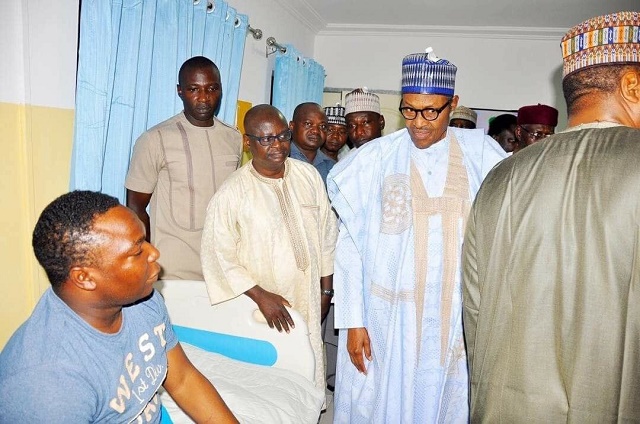 More Photos of President Buhari as He Visits Survivors of the Nigeria Air Force Crash [Photos]