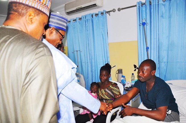More Photos of President Buhari as He Visits Survivors of the Nigeria Air Force Crash [Photos]