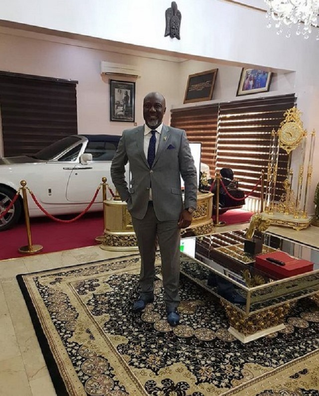 Senator Dino Melaye Poses with His Rolls Royce Phantom Parked In His Living Room [Photos]