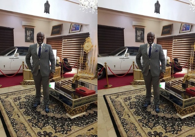 Senator Dino Melaye Poses with His Rolls Royce Phantom Parked In His Living Room [Photos]