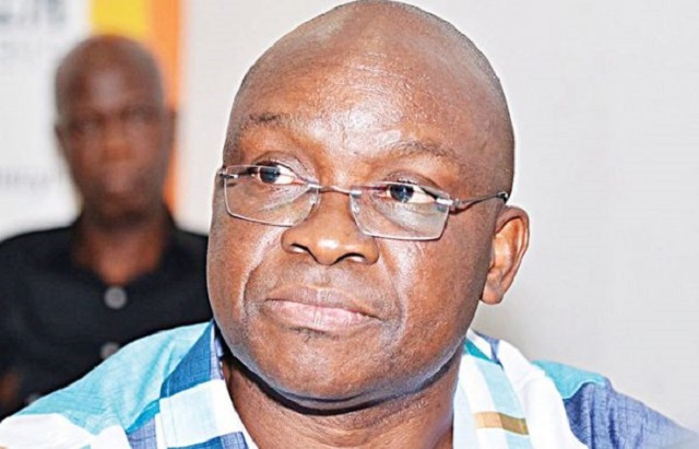 Fayose Cries Out After Thugs Removed His Cap at PDP Rally