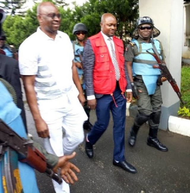Man Of The People, Fayose Beams With Smiles As He Arrives Court For His Bail Hearing [Photos]