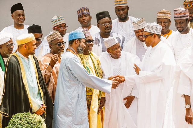 Troubled Gov. Ganduje Meets Buhari in Aso Rock amidst Bribery Scandal [Photos]