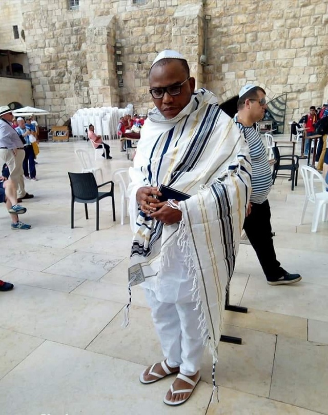 IPOB Messiah, Nnamdi Kanu Is Back, Spotted Praying In Jerusalem [Photos]