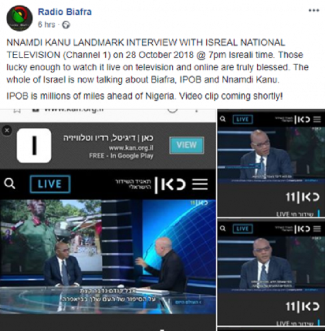 IPOB Leader, Nnamdi Kanu Featured On Israeli National TV, Reveals What He Told FG