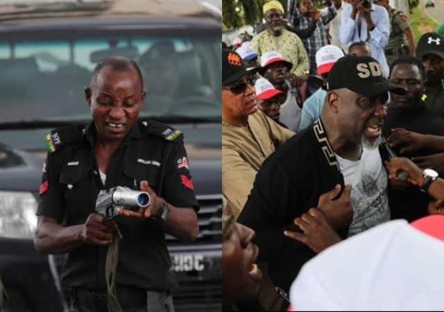 More Trending photos of police officers teargasing Saraki and other PDP leaders