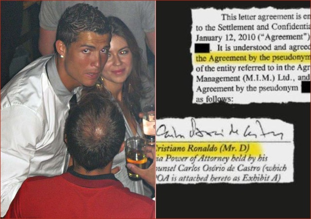 Cristiano Ronaldo’s ‘Secret £287k Contract’ Signed by Rape Accuser Floods Online [Photos]