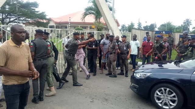 Serious Tension in Akwa Ibom State House of Assembly As Thugs Invade the Assembly Complex [Photos]