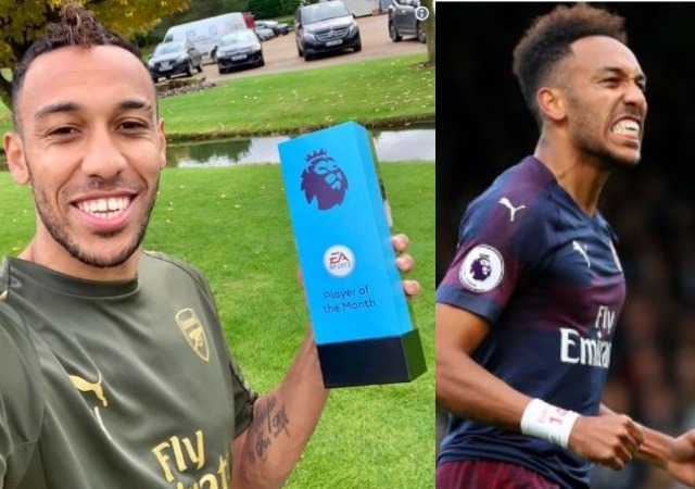 Gunners Star Aubameyang Wins Pl Player of the Month