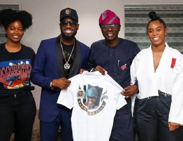 US Singer, Ari Lennox and Dbanj Visits Babjide Sanwo-Olu [Photos]