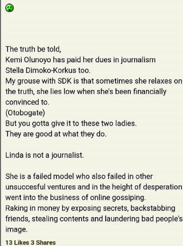 Abacha‘s Daughter Attack Linda Ikeji, Says ‘The Devil Lives In Linda’