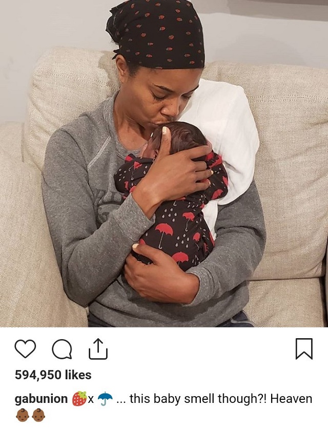 Gabrielle Union Talks About How Babies Smell As She Cuddle Her Daughter