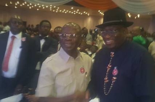 That Awkward Moment When Oshiomhole and Akpabio Made Surprise Appearances at Jonathan's Book Launch [Photos]