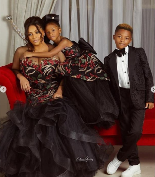 Despite All the Drama, Lola Omotayo-Okoye and Her Kids Dazzle in Beautiful Family Portrait