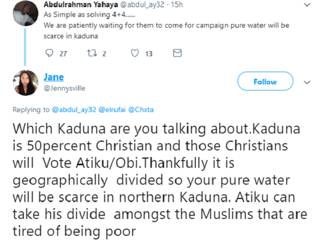 2019: Man Residing In Kaduna Reveals How Sachet Water Will Be Scarce When Atiku/Peter Obi Comes For Campaign