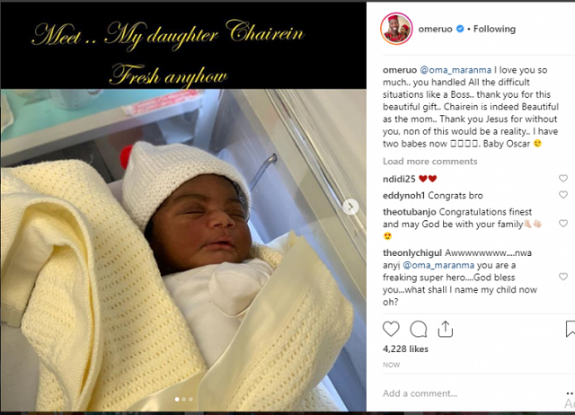 Super Eagles Defender, Kenneth Omeruo Welcome First Child with Wife Chioma